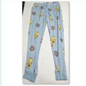 The SIMPSONS Womens PAJAMA PANTS Size MEDIUM Color BLUE YELLOW AND PINK    (61)